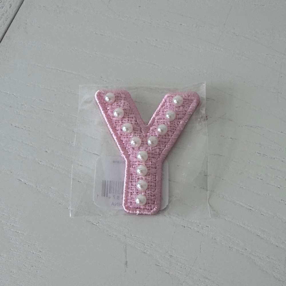 Stoney Clover Lane Pink Beaded 'Y' Patch